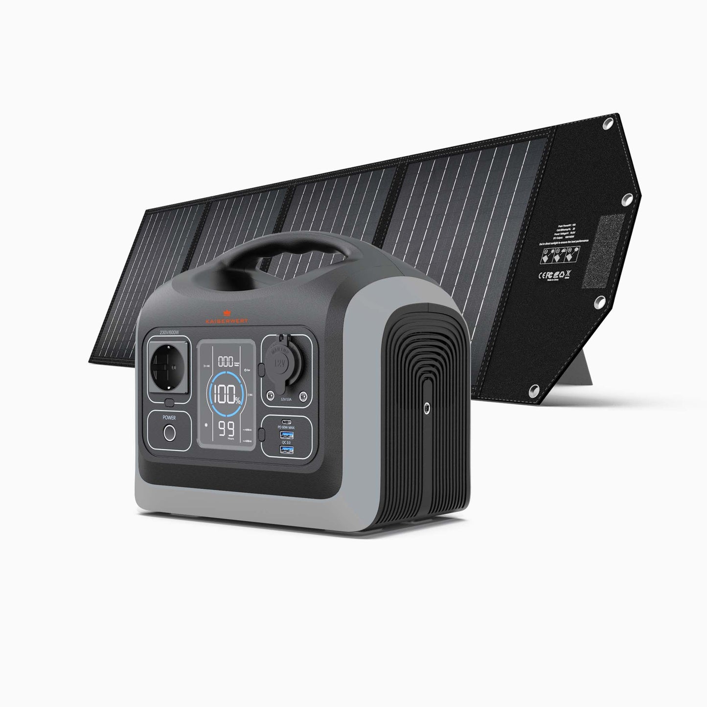 KAISERWERT Power Station 600W + KAISERWERT Solarpanel 100W Set