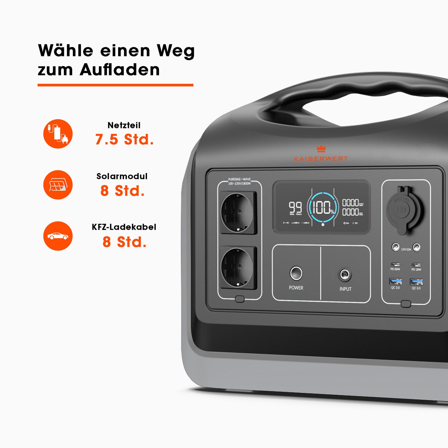 KAISERWERT Power Station 1200W (992Wh)