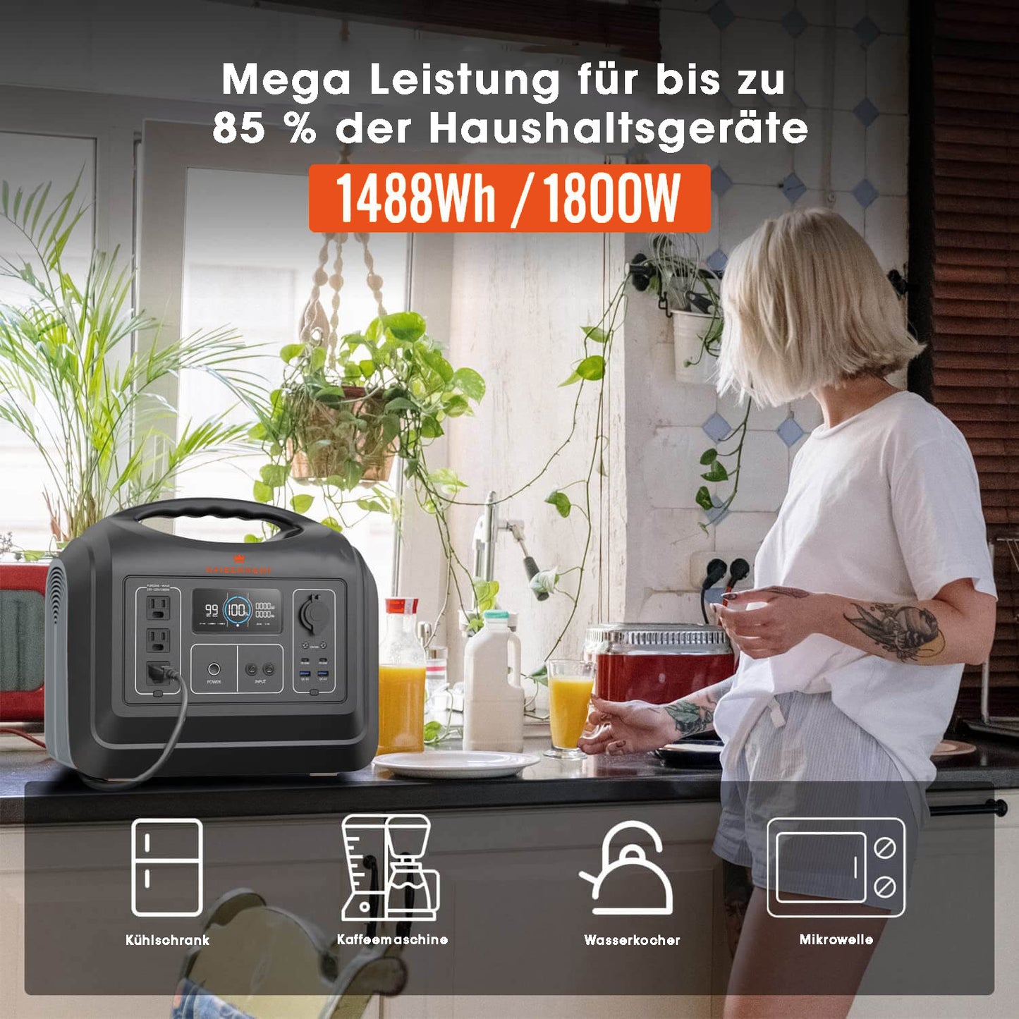 KAISERWERT Power Station 1800W (1488Wh)