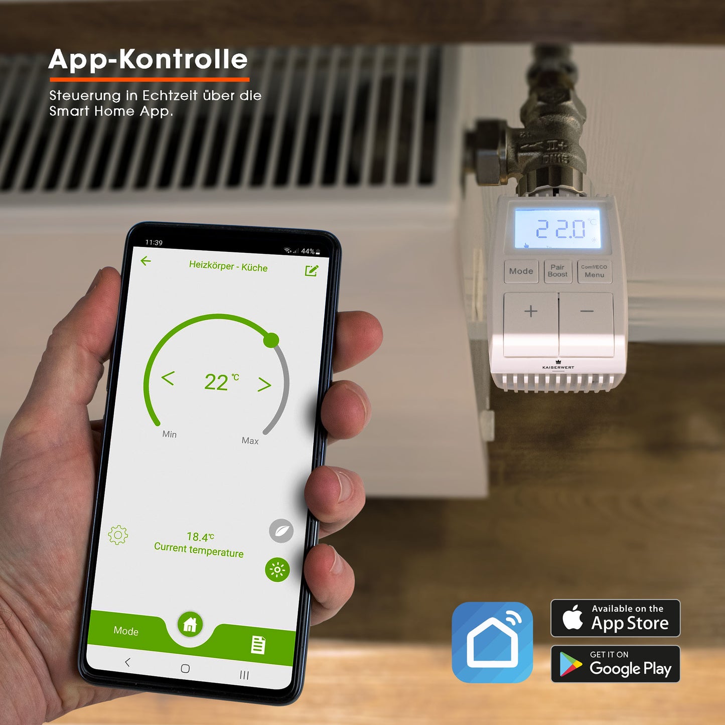 KAISERWERT smartes Heizkörperthermostat 2er Set Bild6
