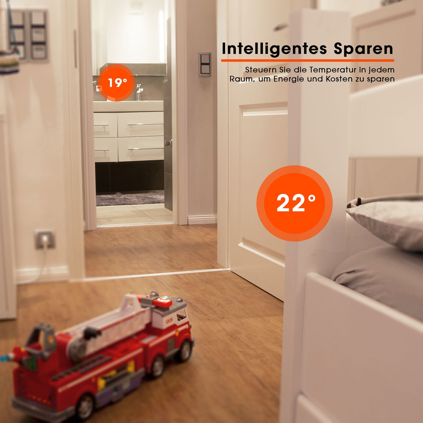 KAISERWERT smartes Heizkörperthermostat 1er